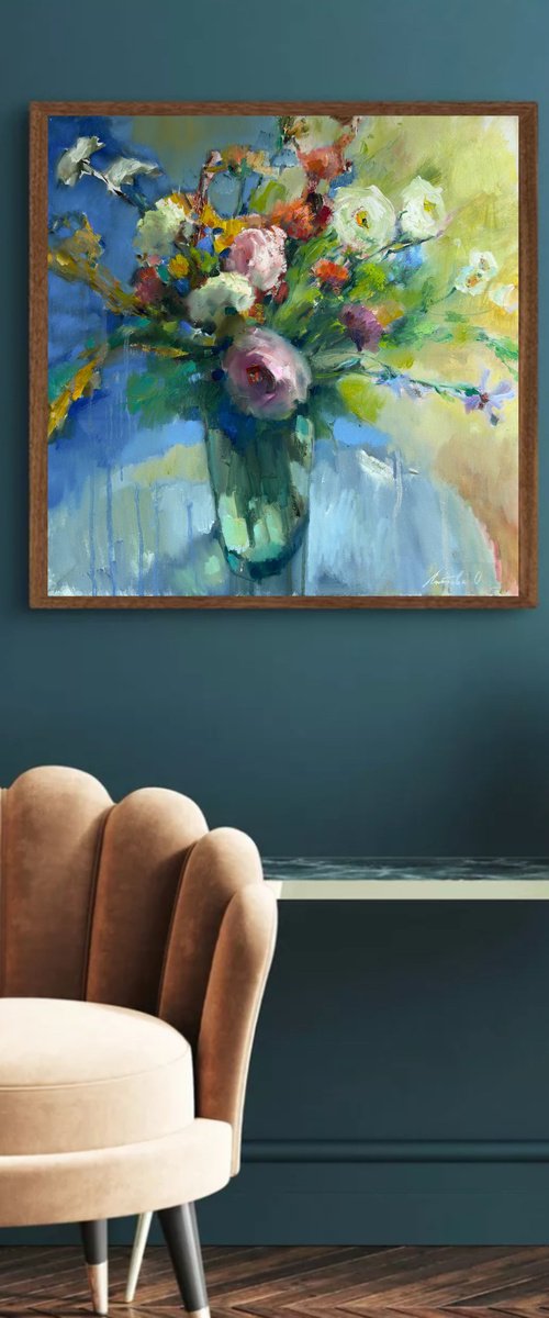 Flowers in the morning light by Olha Laptieva