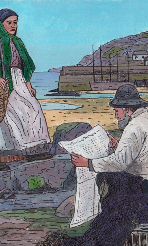Awaiting the return of the fishing fleet (after Walter Langley) by Tim Treagust