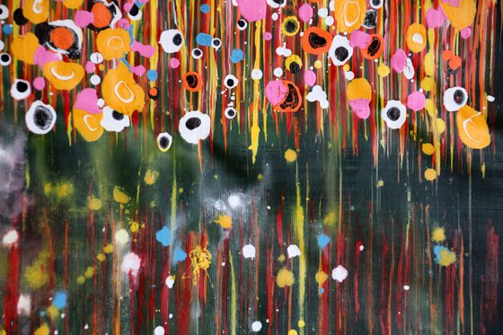 "Technicolor Dream" #25- Large original abstract floral painting