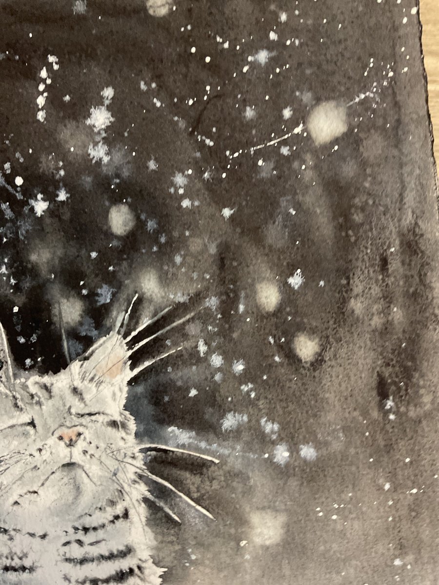 Illustrative Animal Watercolour By Natalia Butenko, 11 X 15", The Magic Of The First Snow, Original Artwork