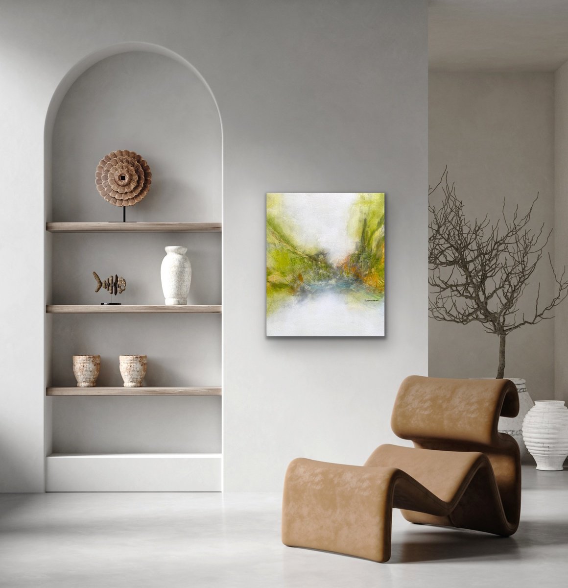 Abstract Landscape Acrylic Painting By Kirsten Schankweiler, 20 X 24", Symphony Of Nature No. 18, Original Artwork