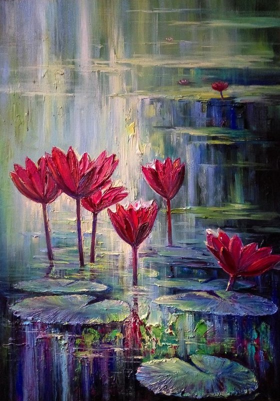 "Water Lilies" original artwork by Artem Grunyka