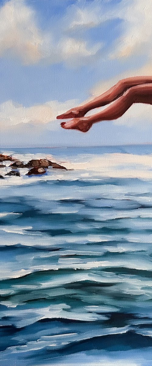 Jumping in Ocean by Daria Gerasimova