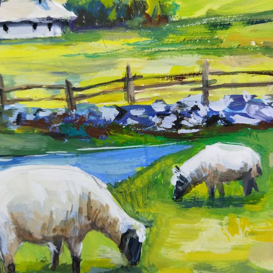 Scottish landscape with sheep