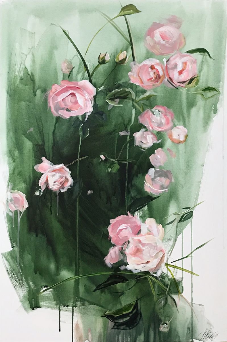 Garden roses wall decor 60*90 cm by Irina Ivlieva