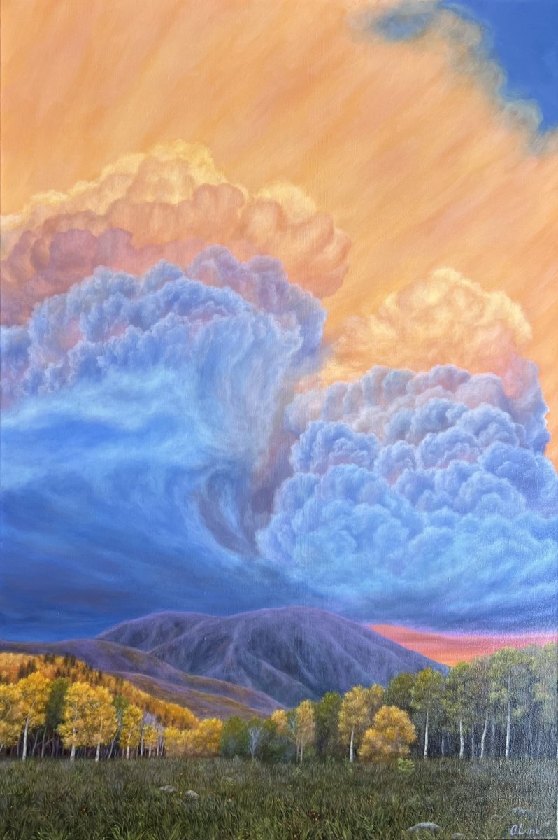 Photorealistic Landscape Oil Painting By Olya Lane, 20 X 30", Breathtaking Moment, Original Artwork