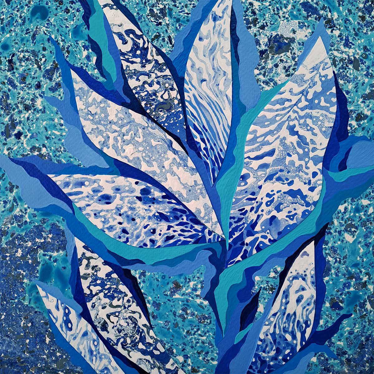 Ocean Flower By Mariia Raskin, 10 X 10, Artwork For Sale On Artfinder