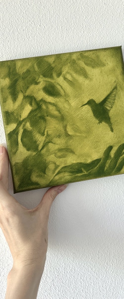 Stay a Little Longer - Green Hummingbird by Julia Shilo