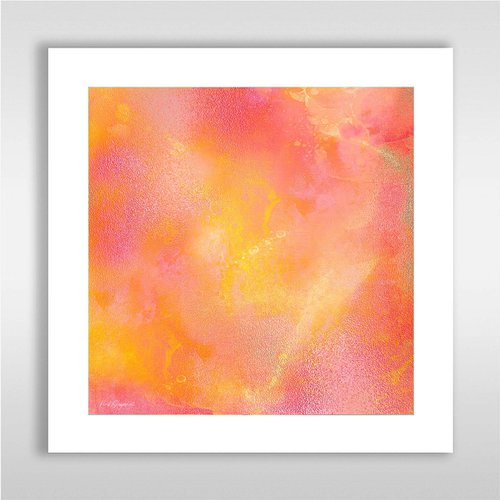 Pink Grapefruit - Orange abstract by Lynne Douglas