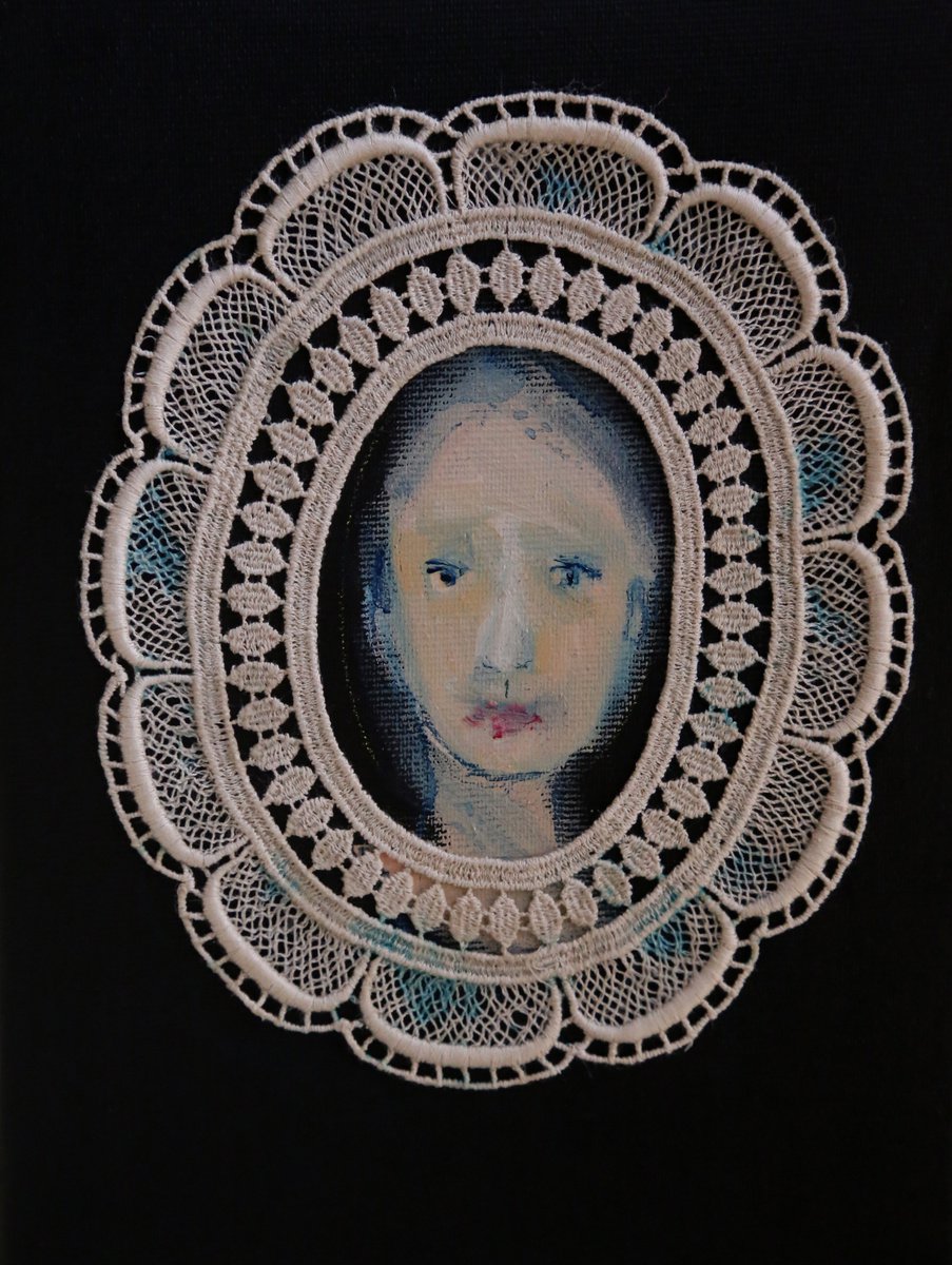 Expressive Portrait Painting By Francesca Candito, 7 X 9, Channah, Original Artwork