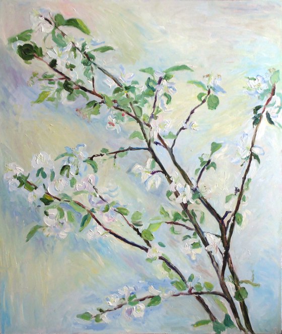 Apple tree branch. Oil on MDF. 61 x 72 cm