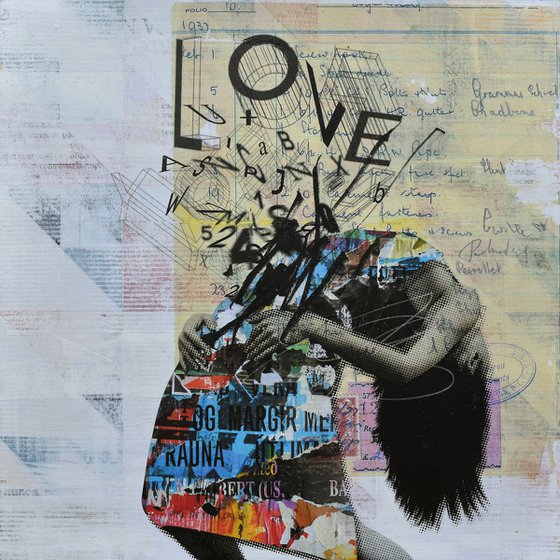 Collage_94_45x45 cm_Explosion of love