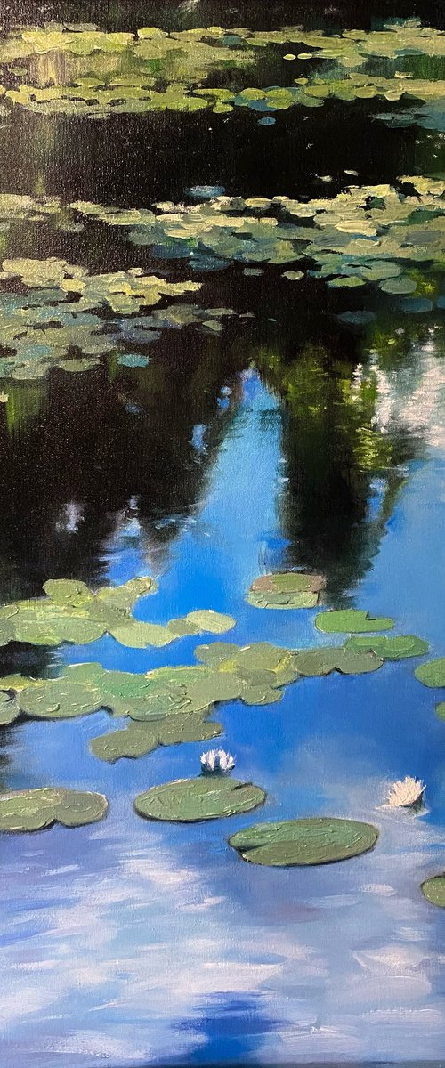 "Water-Lilies "original oil painting by Artem Grunyka by Artem Grunyka