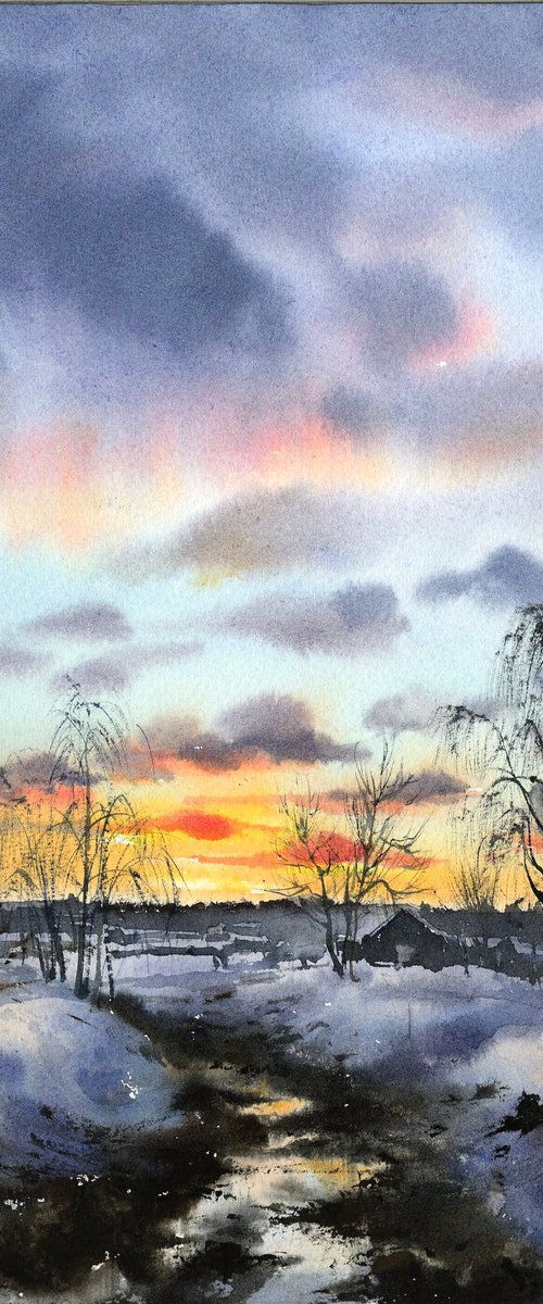 Orange sunset #5 by Eugenia Gorbacheva