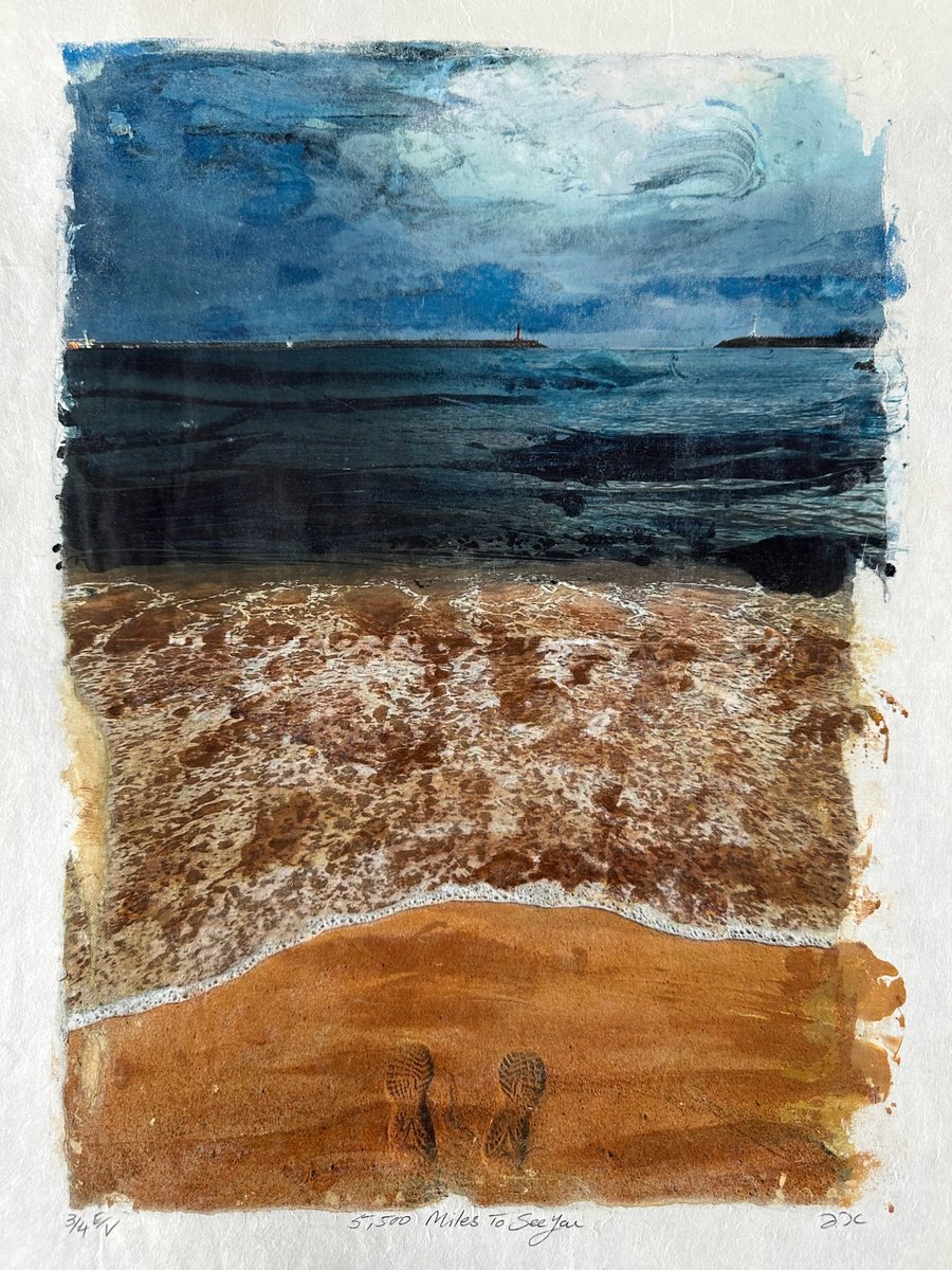 Landscape Print By Diane Mclellan, 17 X 21, 5,500 Miles To See You, Original Artwork