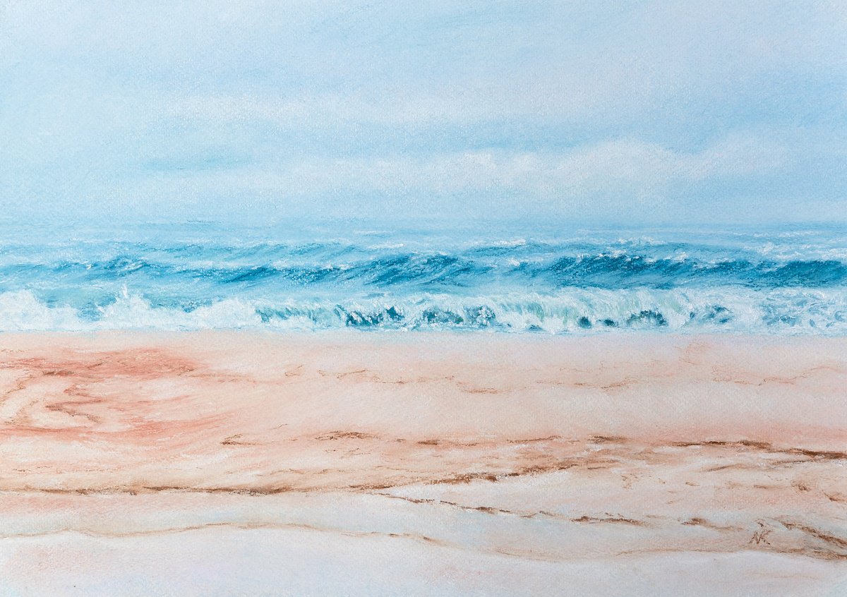 Impressionistic Landscape Pastel Drawing By Kateryna Nazarenko, 17 X 12", Dream, Original Artwork