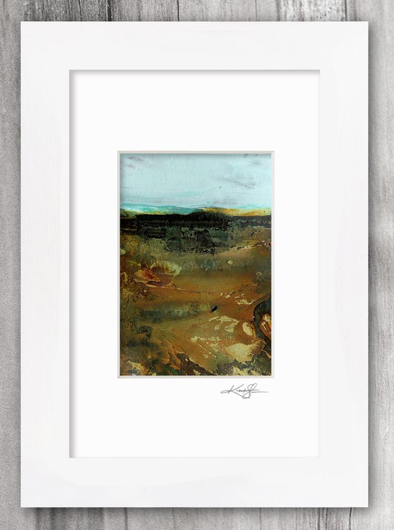 Mystical Land 406 - Small Textural Landscape painting by Kathy Morton Stanion