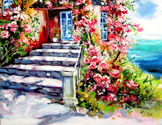House with roses
