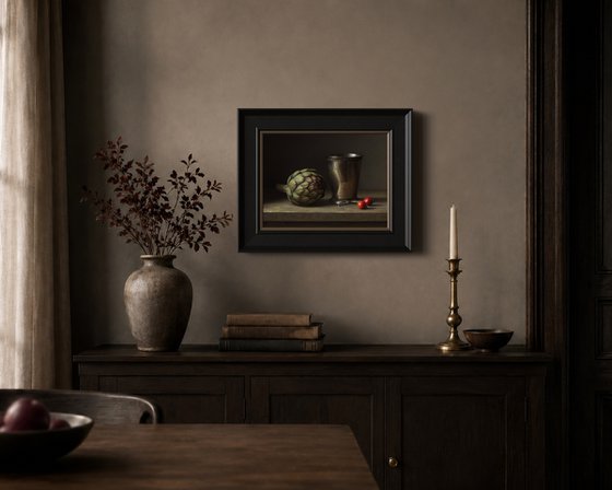 Artichoke with Pewter Cup