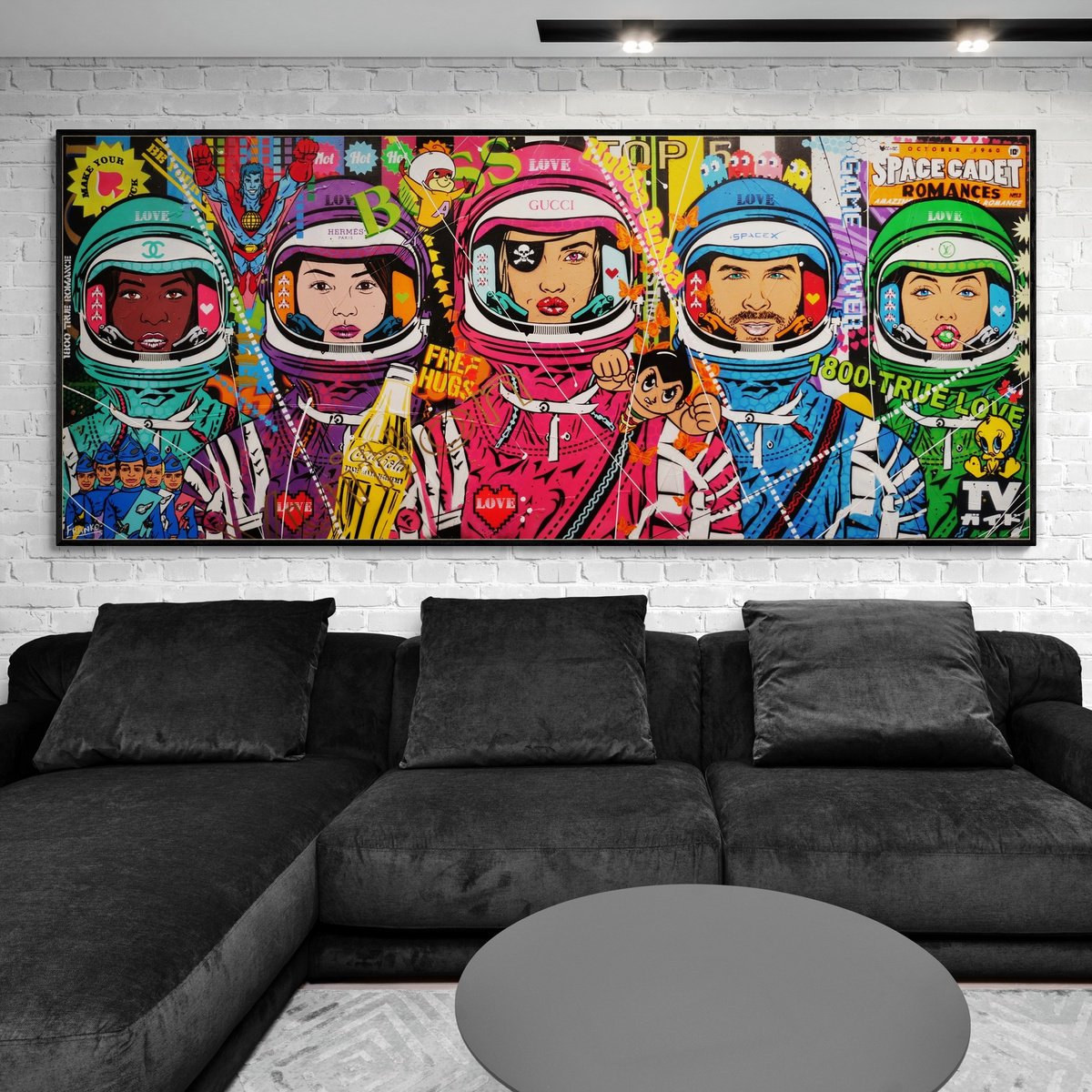 Space Mission 240cm x 100cm Textured Urban Pop Art by Franko