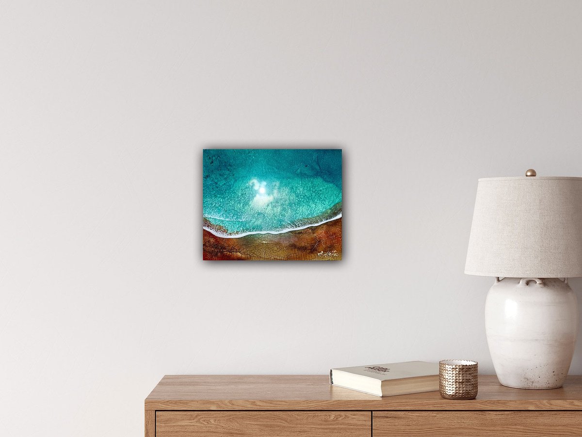 Organic Landscape Acrylic Painting By Ana Hefco, 10 X 8, Salted Silence, Original Artwork