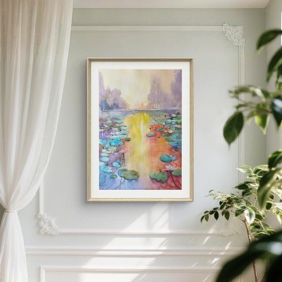 Pind with water lily