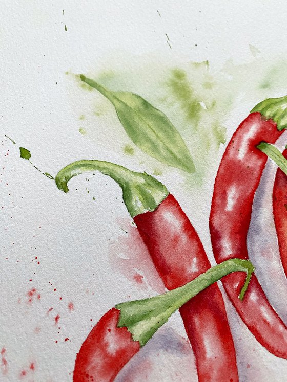 Sketch of red peppers
