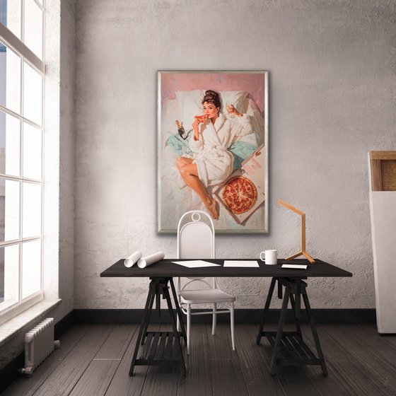 Pizza with Audrey Hepburn