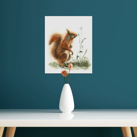 Squirrel and flower