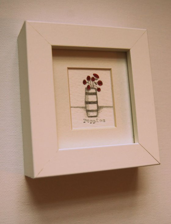 Framed Poppies III (miniature)..