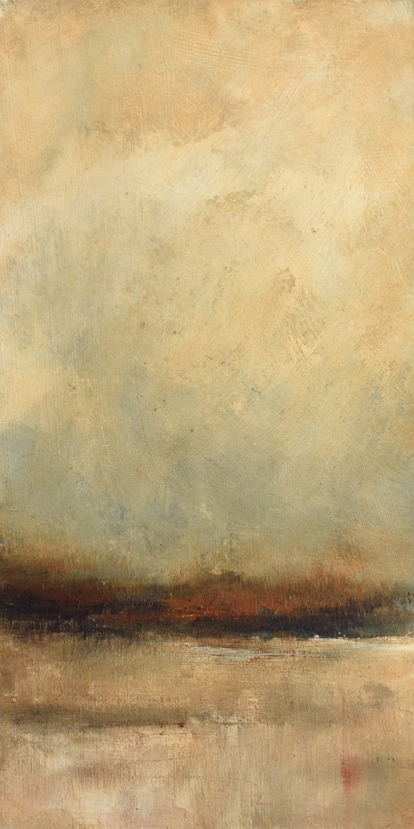 Impressionistic Landscape Oil Painting By Colin Slater, 5 X 10, Autumn Swell, Original Artwork