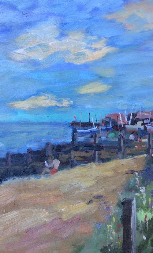 Whitstable beach by Julian Lovegrove Art