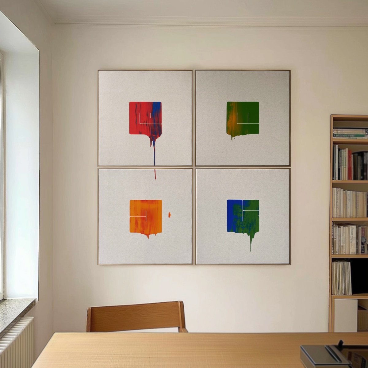 Abstract Acrylic Painting By Andrey Pavli, 55 X 55, Today Polyptych, Original Artwork