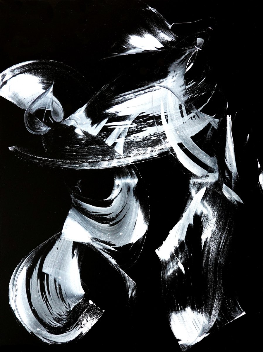 Expressive Abstract Acrylic Painting By Newel Hunter, 36 X 48", The Hustle, Original Artwork