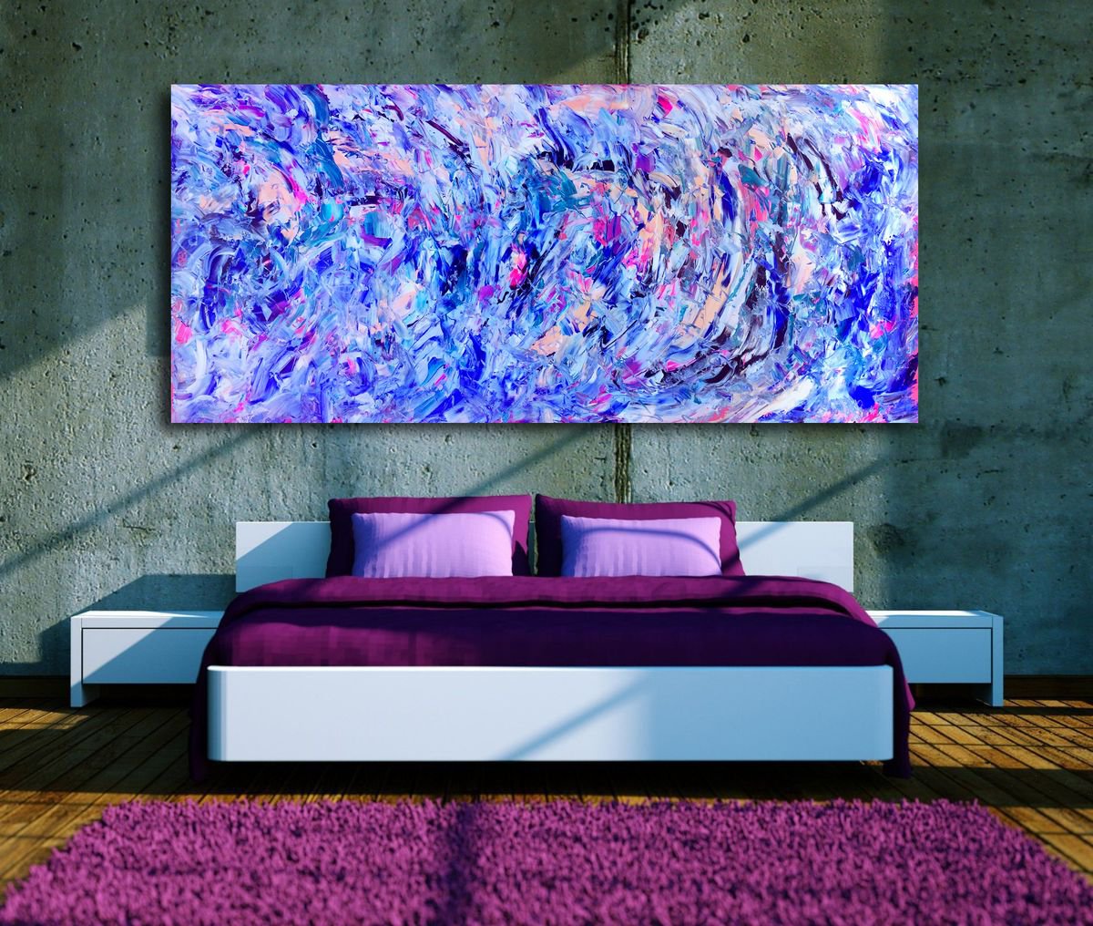 Organic Abstract Acrylic Painting By Estelle Asmodelle, 78 X 36, In Motion, Original Artwork