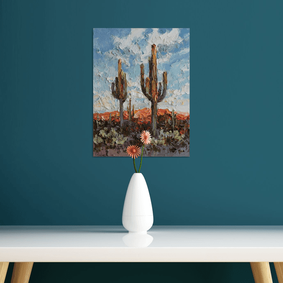 Saguaros at Sunset