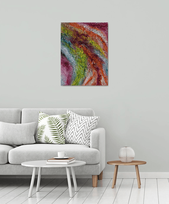 "Colors inside me II", textured painting, 60x80 cm