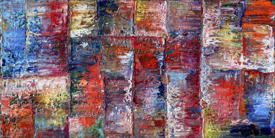 "Stone Cold Series" - SPECIAL PRICE + FREE USA SHIPPING - Original Extra Large PMS Abstract Diptych Oil Paintings On Canvas - 66" x 30"