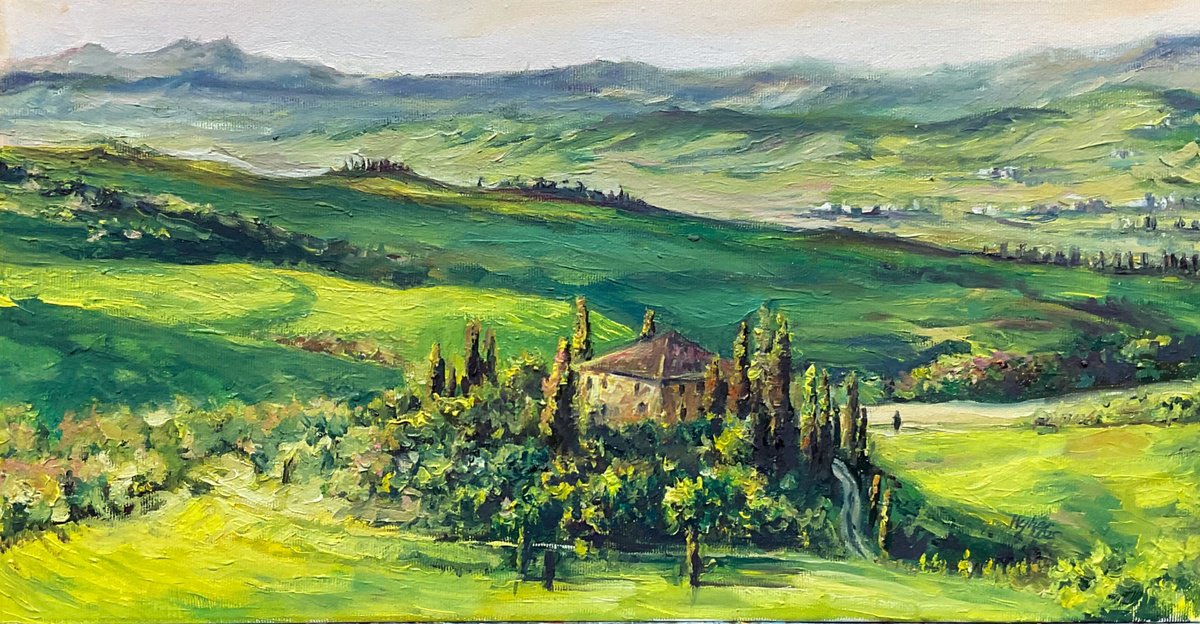 Sunny Tuscan By Mariia Hyhar, 20 X 10, Artwork For Sale On Artfinder