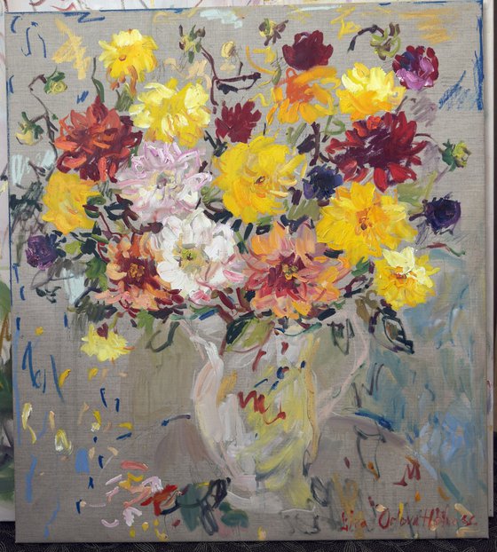 Colourful dahlias