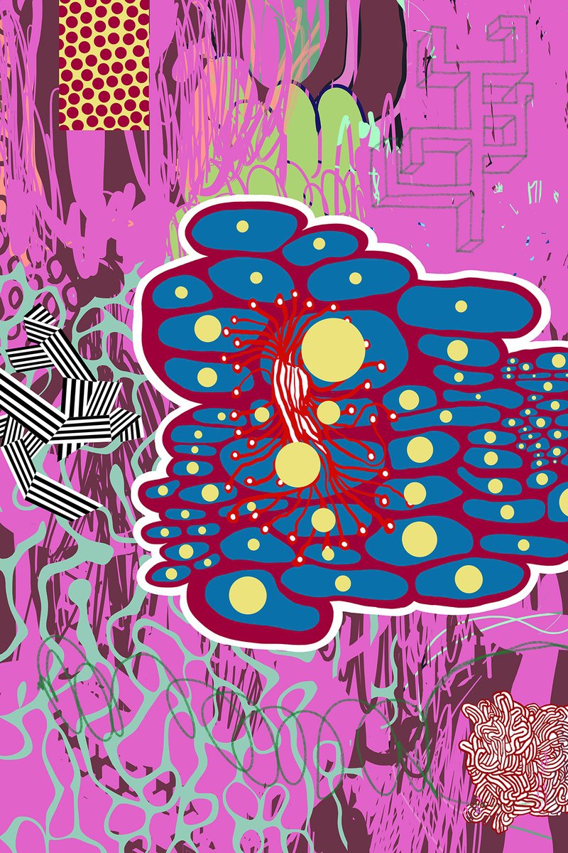 Abstract Landscape Giclee Print By Alasdair Willis, 16 X 23, Plasmatic Fist, Original Artwork