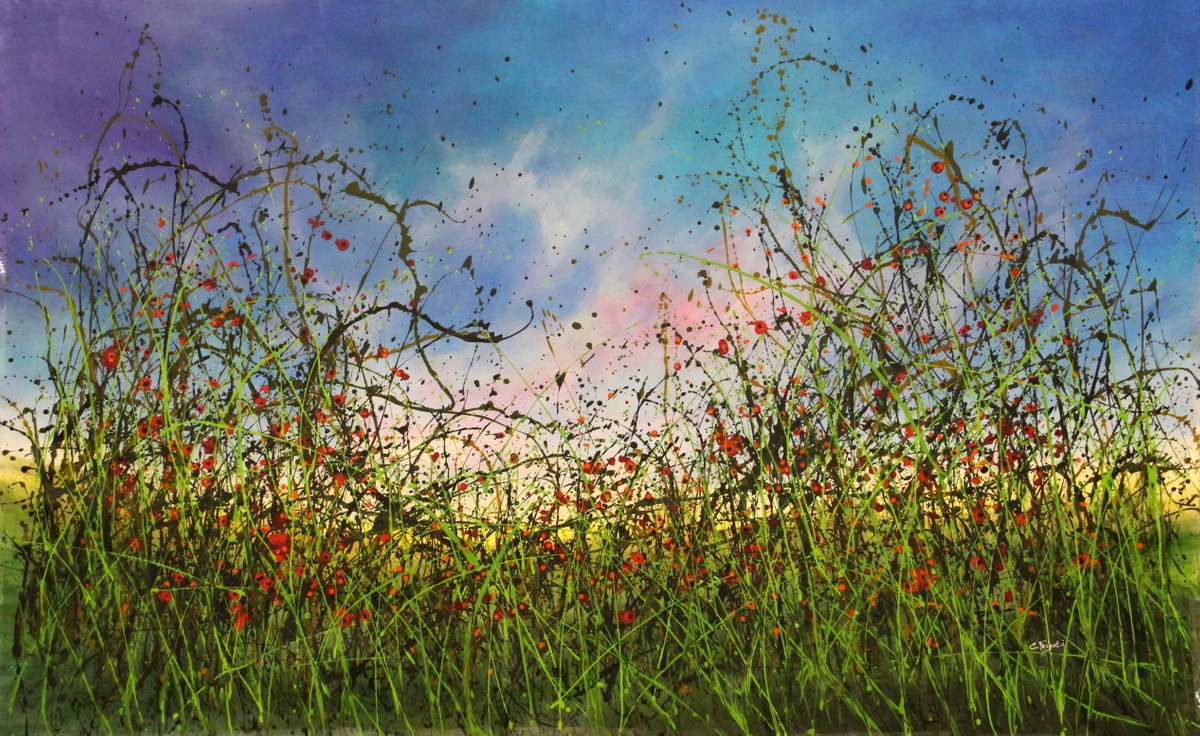 The New Order #1 - Super sized original abstract floral landscape by Cecilia Frigati