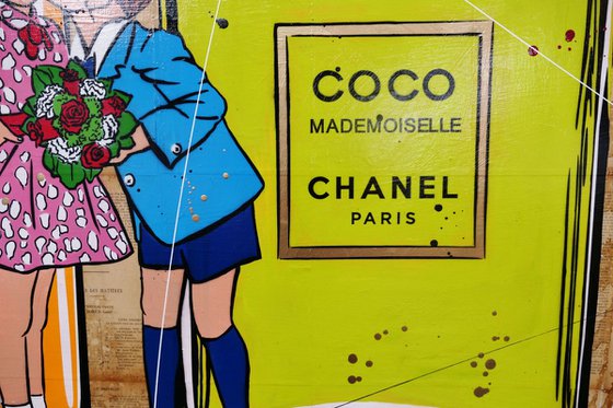 Romantic Chanel 190cm x 100cm Book Page Urban Pop Art