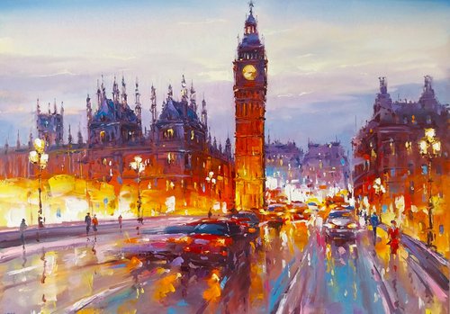 Evening city(London) by Andrej  Ostapchuk