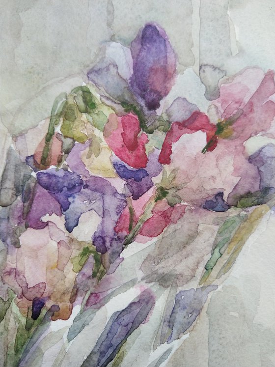 Bouquet - Gift.  Original watercolour painting.