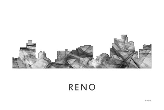 Reno Nevada Skyline WB BW