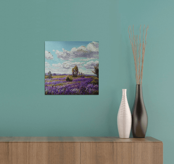 Summer landscape with lupines