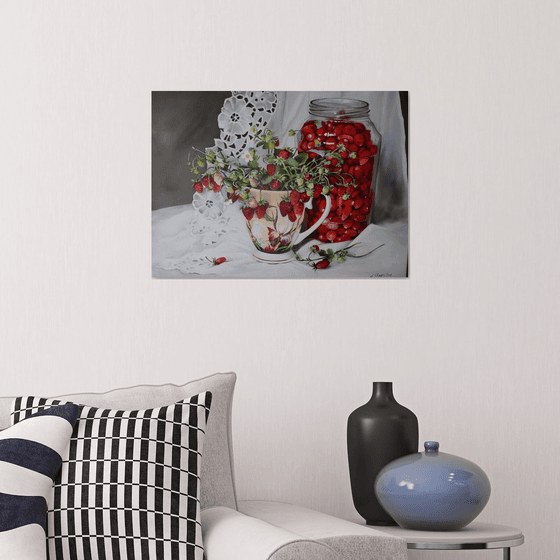 Strawberry Still Life Painting