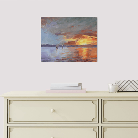 Seascape in orange