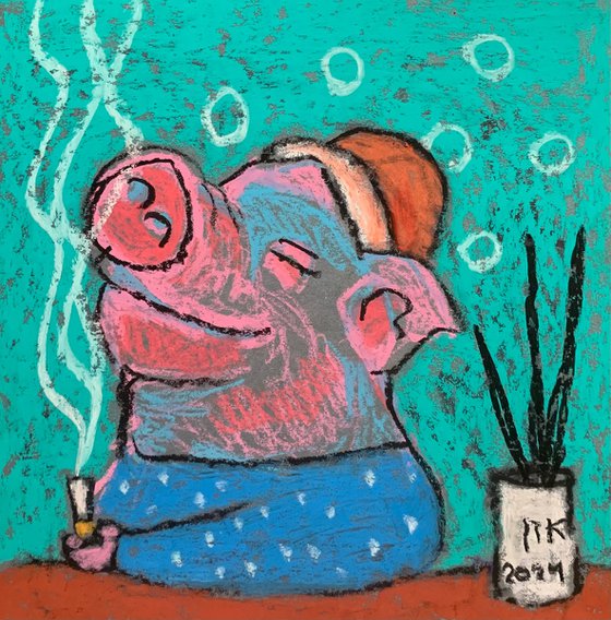 Smoking pig #1